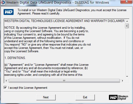 WesternDigitalは純正ツール「Windows用Data Lifeguard Diagnostic」をインストールする