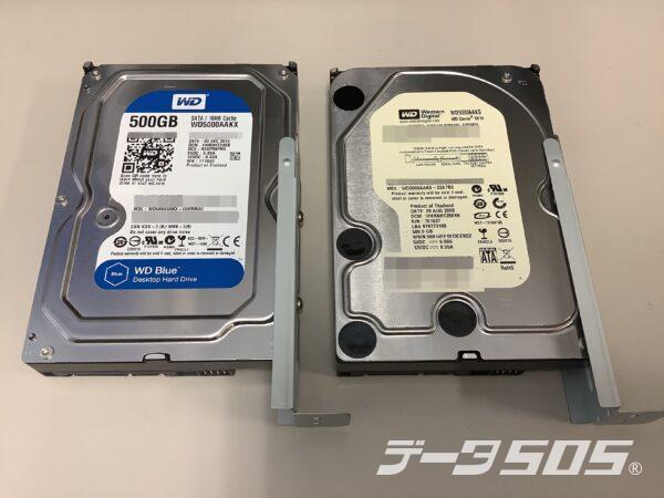 DISK1のWD5000AAKXとDISK2のWD5000AAKS